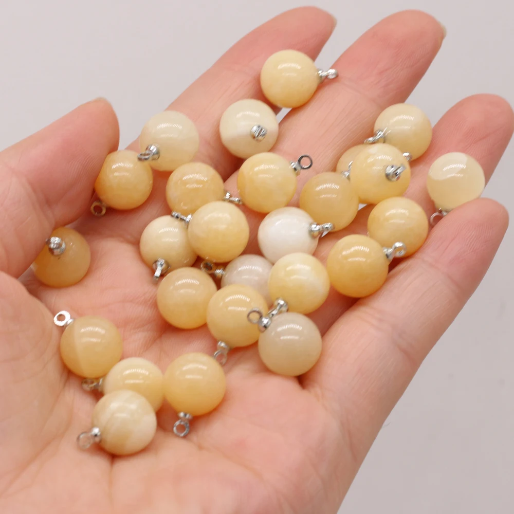

yachu 5Pcs Natural Semi Precious Stone Topaz Spherical Ladies Pendant Beads Beads DIY Necklace Bracelet Jewelry Gift Accessories