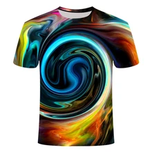 Мужская летняя футболка с 3D принтом, Забавный товар, короткий рукав, Пейсли, Мужская компрессионная футболка vertigo, футболка азиатского размера