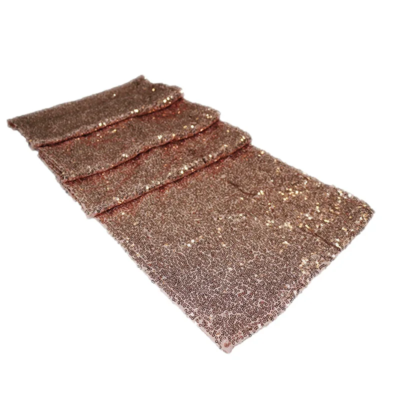 Rose Gold 30x180 см золотой розовый золотистый Серебристый расшитый настольный бегун для Праздничная скатерть Свадебные украшения настольный бегун s - Цвет: Rose Gold