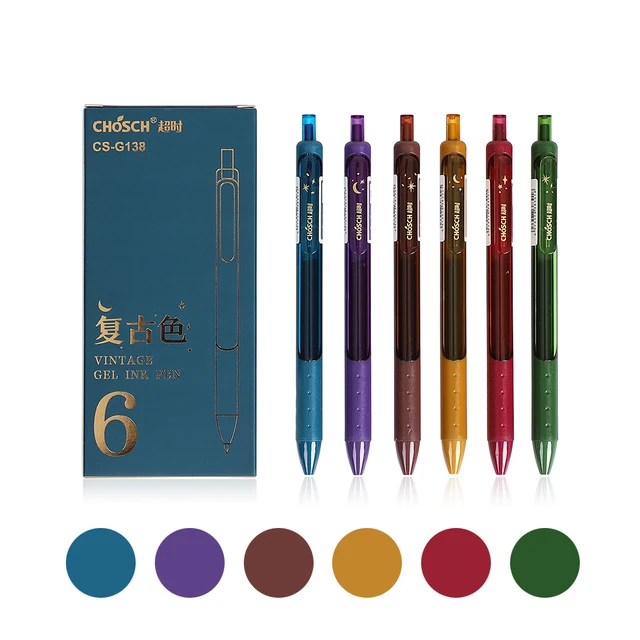 Starry Vintage Matte Gel Pen Set (Set of 6) 4