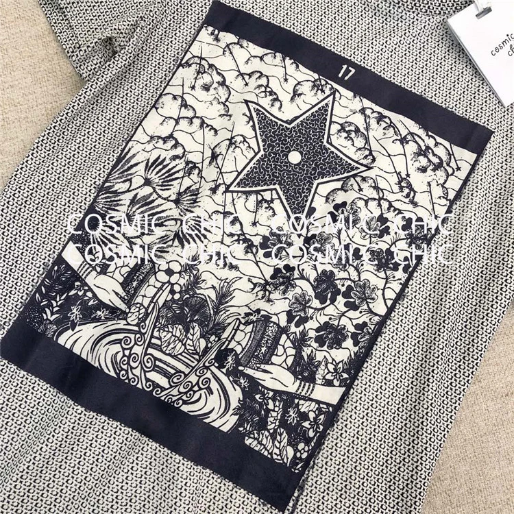Cosmicchic, женская футболка с коротким рукавом, высокое качество, разноцветный рисунок, повседневный Топ, футболка, подиум, модный дизайн