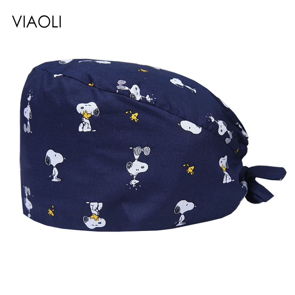 

new Pet Veterinary Surgical Cap Medical Work Caps Nursing Hats Ground Cap Tieback Straps Adjustable Sweatband Dental Clinic Hats