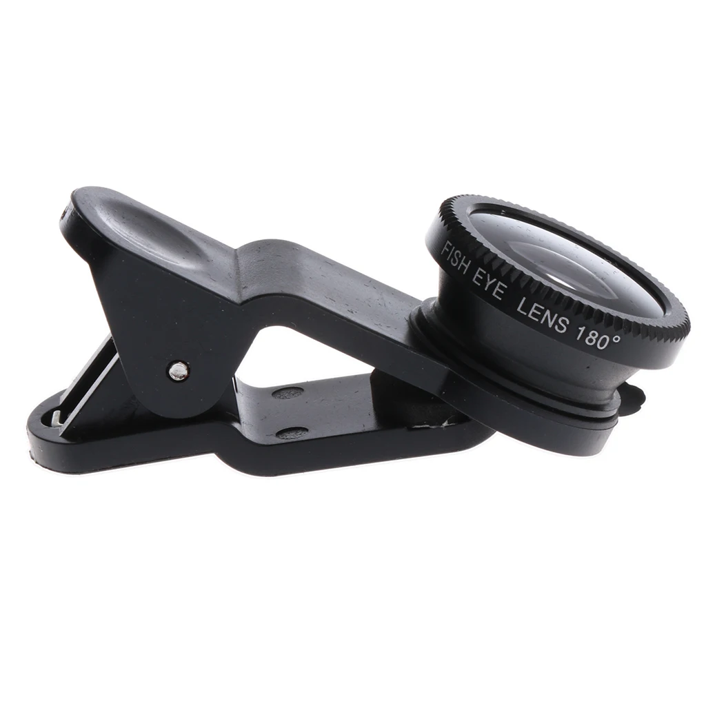 

Optic Phone Camera Lens, 180° Fisheye Lens Wide Angle Macro Lens Clip-on Phone Lens Kit for iPhone, Samsung, Android