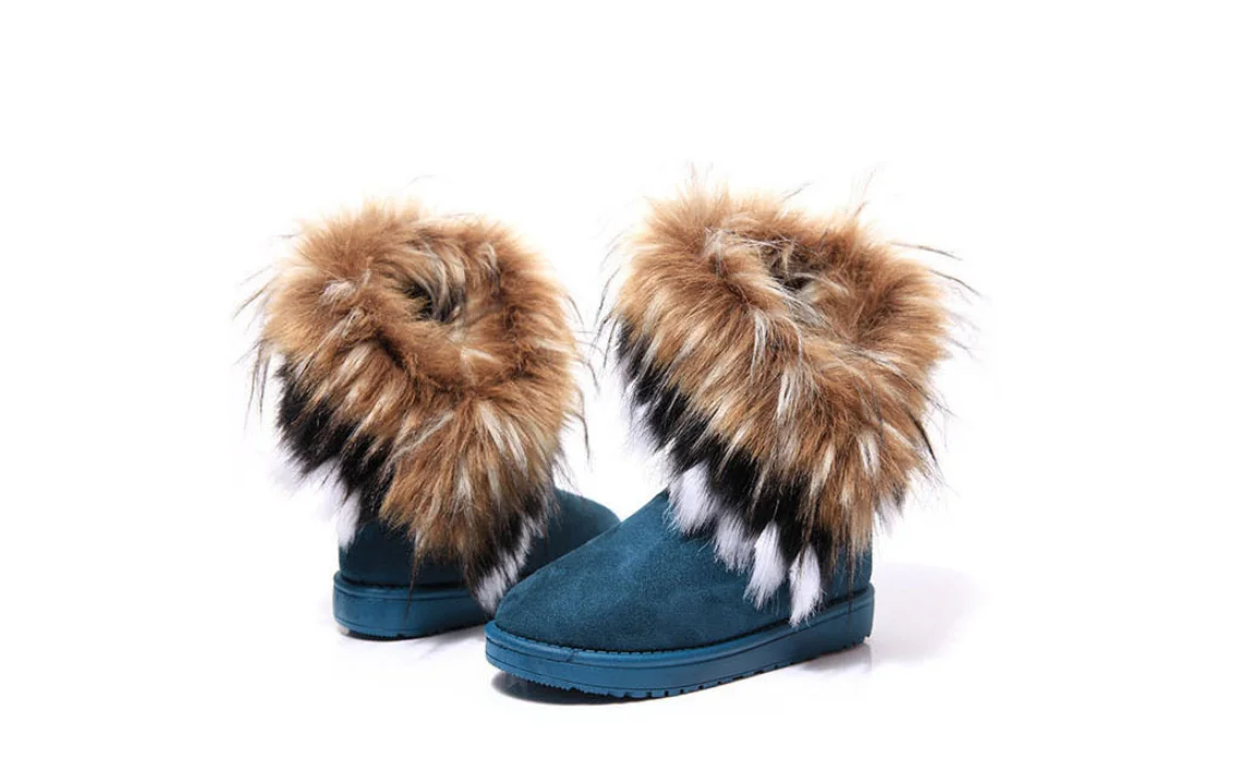 Новинка года; зимняя обувь; утолщенные хлопковые сапоги на высоком каблуке; Нескользящие сапоги на кроличьем меху; женские зимние сапоги с лисьим мехом