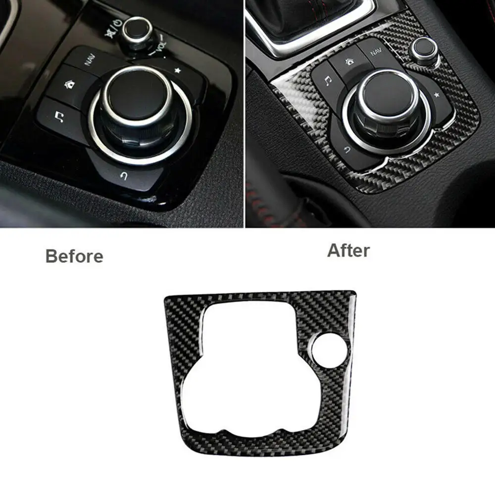 #*Cheap Carbon Fiber Center Console Multimedia Panel Trim For Mazda 3 Axela 2013 2016 Center Console Panel Decoration