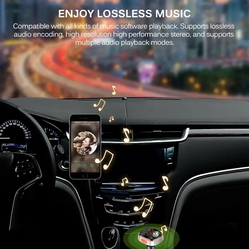 BC51 Hands-free Bluetooth Автомобильный MP3-плеер беспроводной автомобильный fm-передатчик с двумя портами USB Автомобильное зарядное устройство