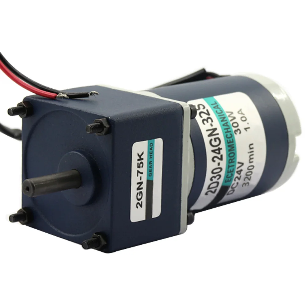 12V 24V Micro Metal DC Electric Geared Motor 30W Slow Speed 10-600RPM Low Noise Reversible Motor Adjustable Speed