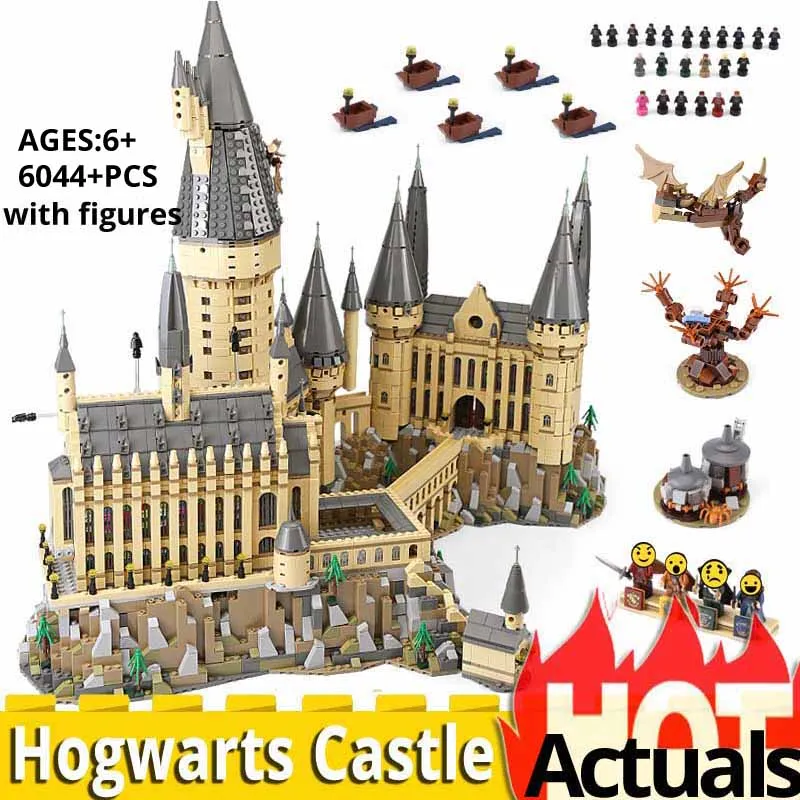Cena 16060 Model klocki budowlane zabawki film Quidditch hogwart zamek magia wielka sala Hagrid Hut hogwart Express MinFigure