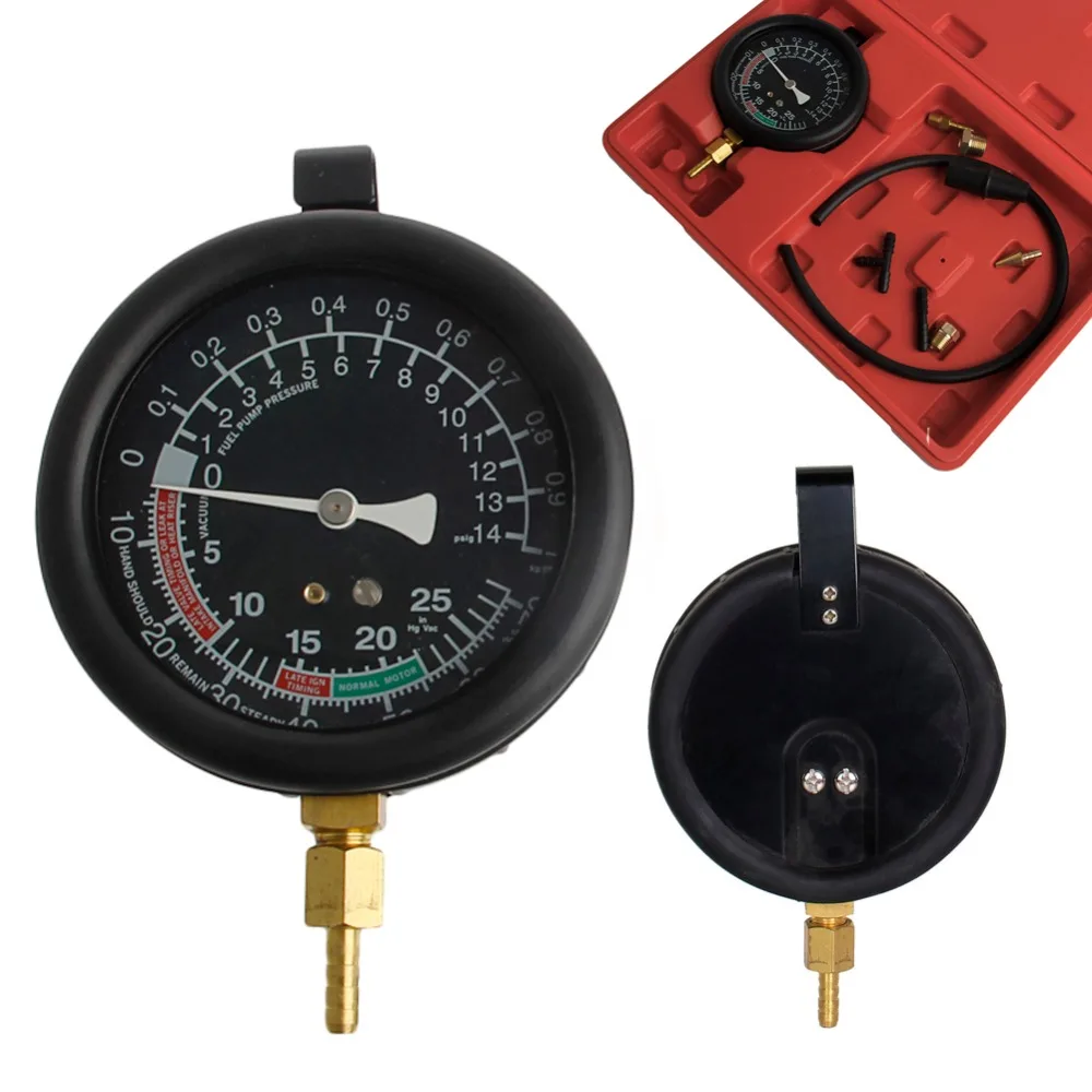 

New 1 Set High Quality Auto Car Fuel Pump Vacuum Tester Gauge Leak Carburetor Pressure Diagnostics with Case car-styling