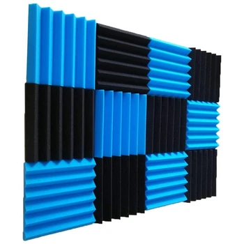 

NEW-12 Pcs Acoustic Panel Studio Soundproof Foam Wedge Tile Fireproof Studio Foam Sound Wedges 5 x 30 x 30cm