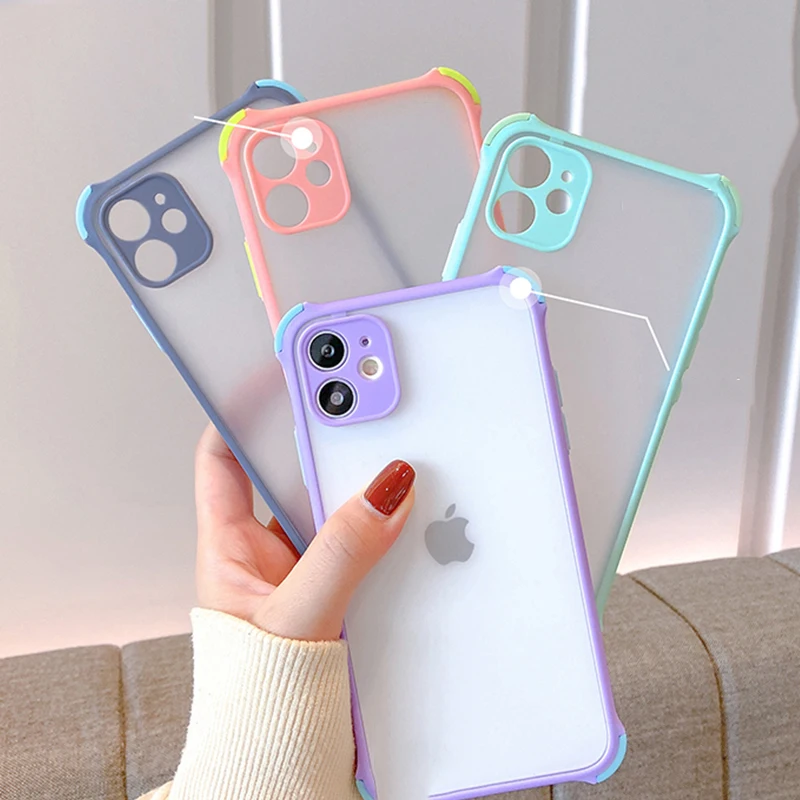 Phone Case For OPPO A11X A9 A5 A11 ACE Realme C2 C1 A1K A12E A8 A31 A52 A72 A92 A91 F15 A92S Candy Color Matte Translucence | Мобильные