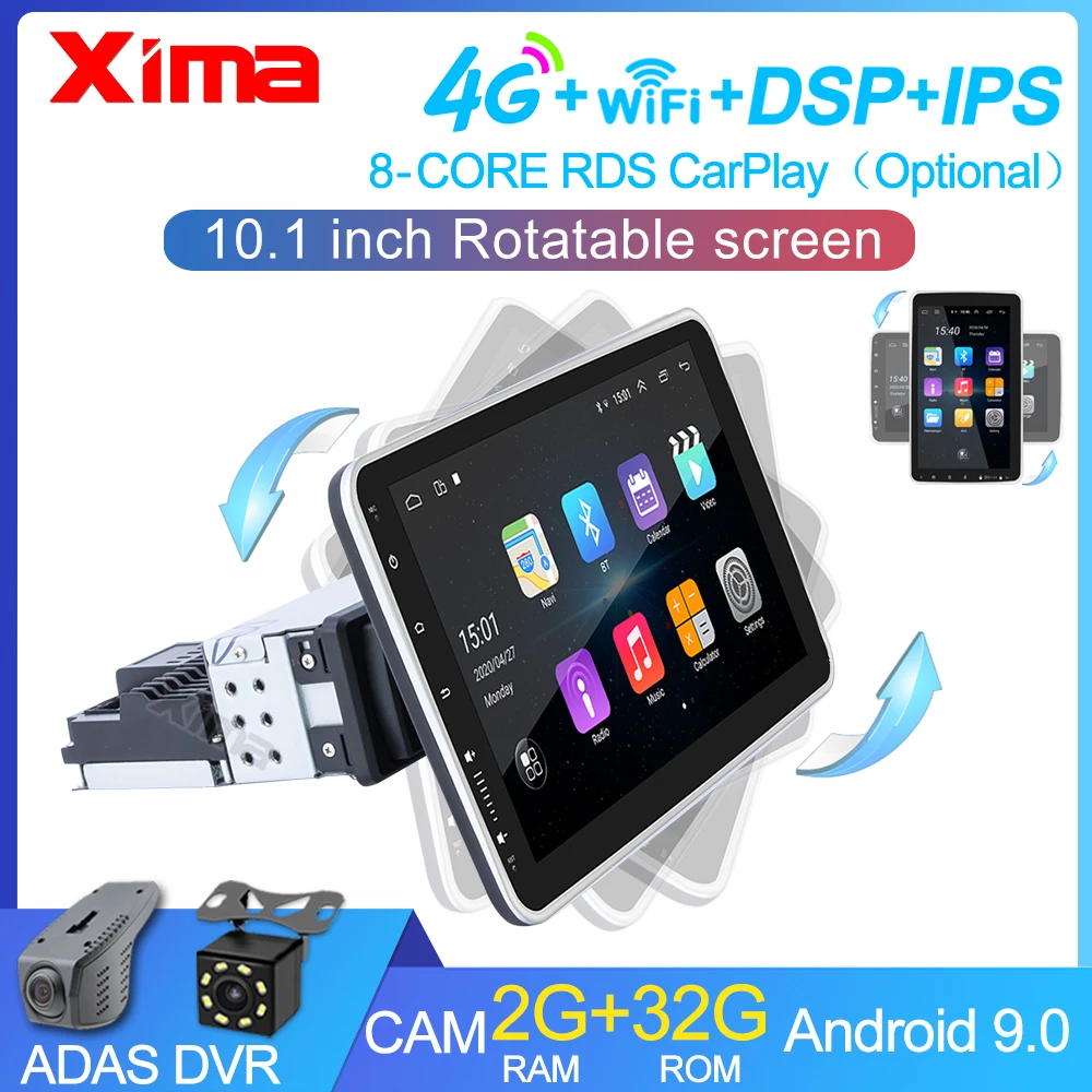 Автомобильный мультимедийный проигрыватель XIMA Android 9 0 1 Din GPS-навигация 10 дюймов