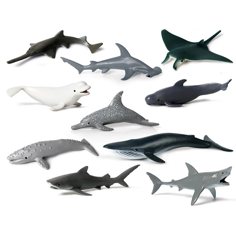 Lot De 12 Figurines Requin Baleine - Jouet éducatif Animaux Marins - Neuf