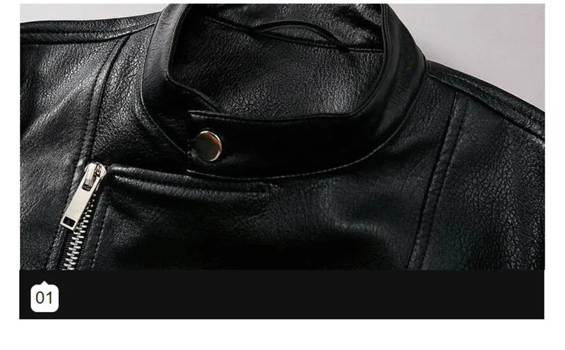 Men Fashion Pu Leather Jackets Eagle Embroidery Motorycle Faux Leather Jackets Coats For Male Brand Designer (6)
