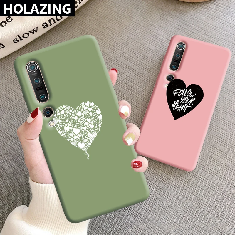 for Xiaomi Mi 10 Pro Note 9T CC9 CC9E A3 Lite POCO X2 Silicone Case Follow Your Heart Sweet Candy Color Cover |