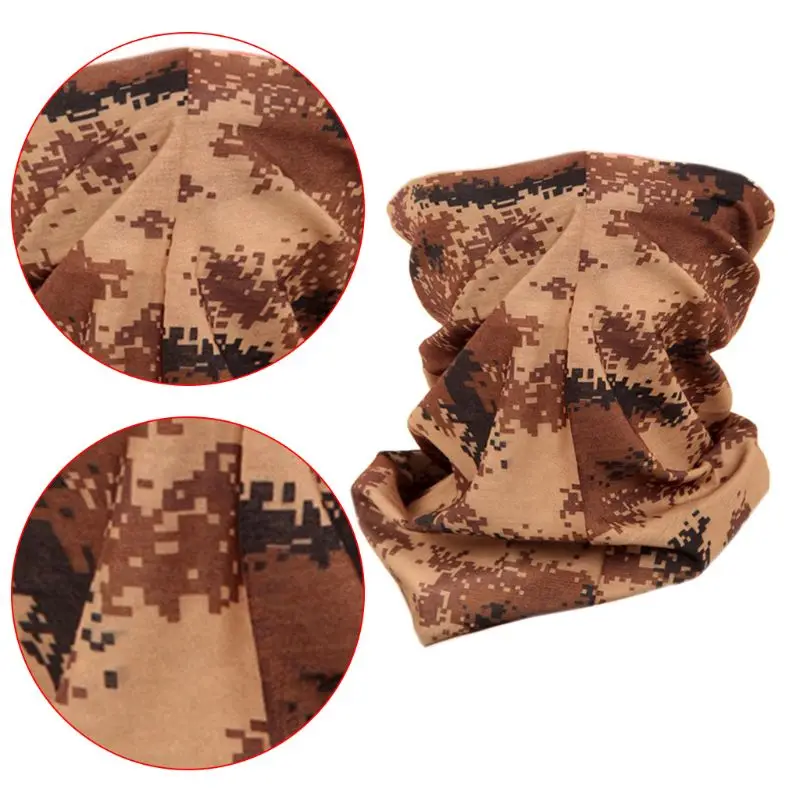 Unisex Military Sunscreen Neck Gaiter Seamless Bandana Contrast Colored Camouflage Cycling Scarf Face Cover Headband