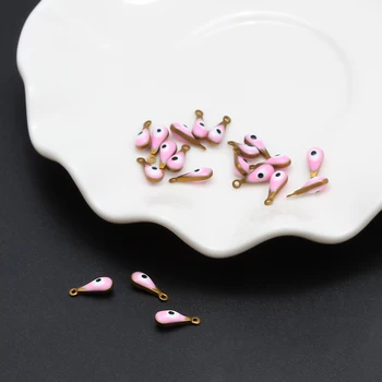 

MEIBEADS 20pcs/lot Evil Eye Drop Water Charms Beads Pink Color Fit Women Diy Evil Eye Earring Bracelet Necklace Pendants Jewelry