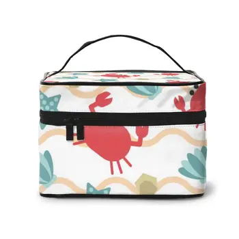 

Women Makeup Bags cosmetic bag Toiletries Organizer Travel Storage Bag Kiss Crab Cartoon White