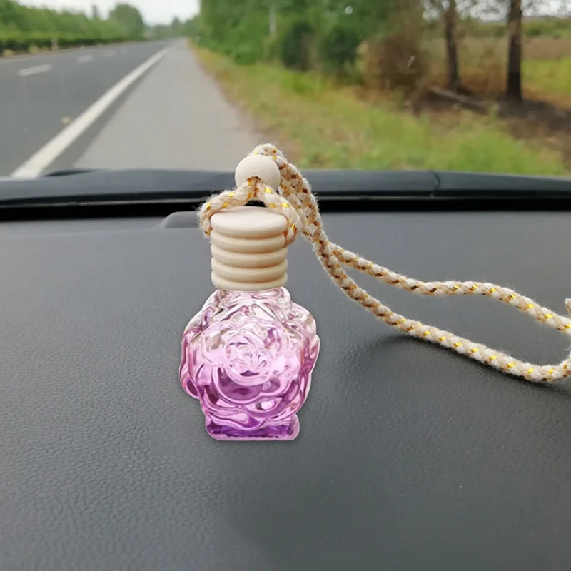 Освежитель воздуха Духи Подвеска автомобильный флакон духов подвесная стеклянная бутылка в форме цветка авто орнамент