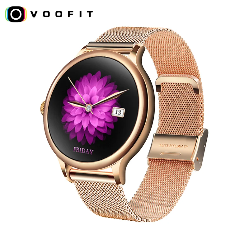 

Smart Watch Women Watches Rose Gold IP68 Waterproo Bluetooth Bracelet Heart Rate Monitor Sleep Monitoring For IOS Android
