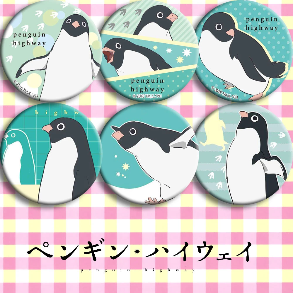 58 Mm Badges Penguin Highway Anime Badges Very Cute Penguim Acrylic Brooch  - Brooches - AliExpress
