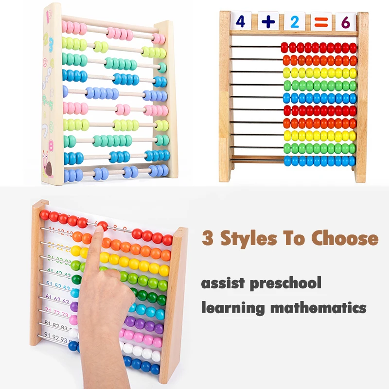 Wooden Abacus Educational Math Toy Children Counting Beads Puzzle