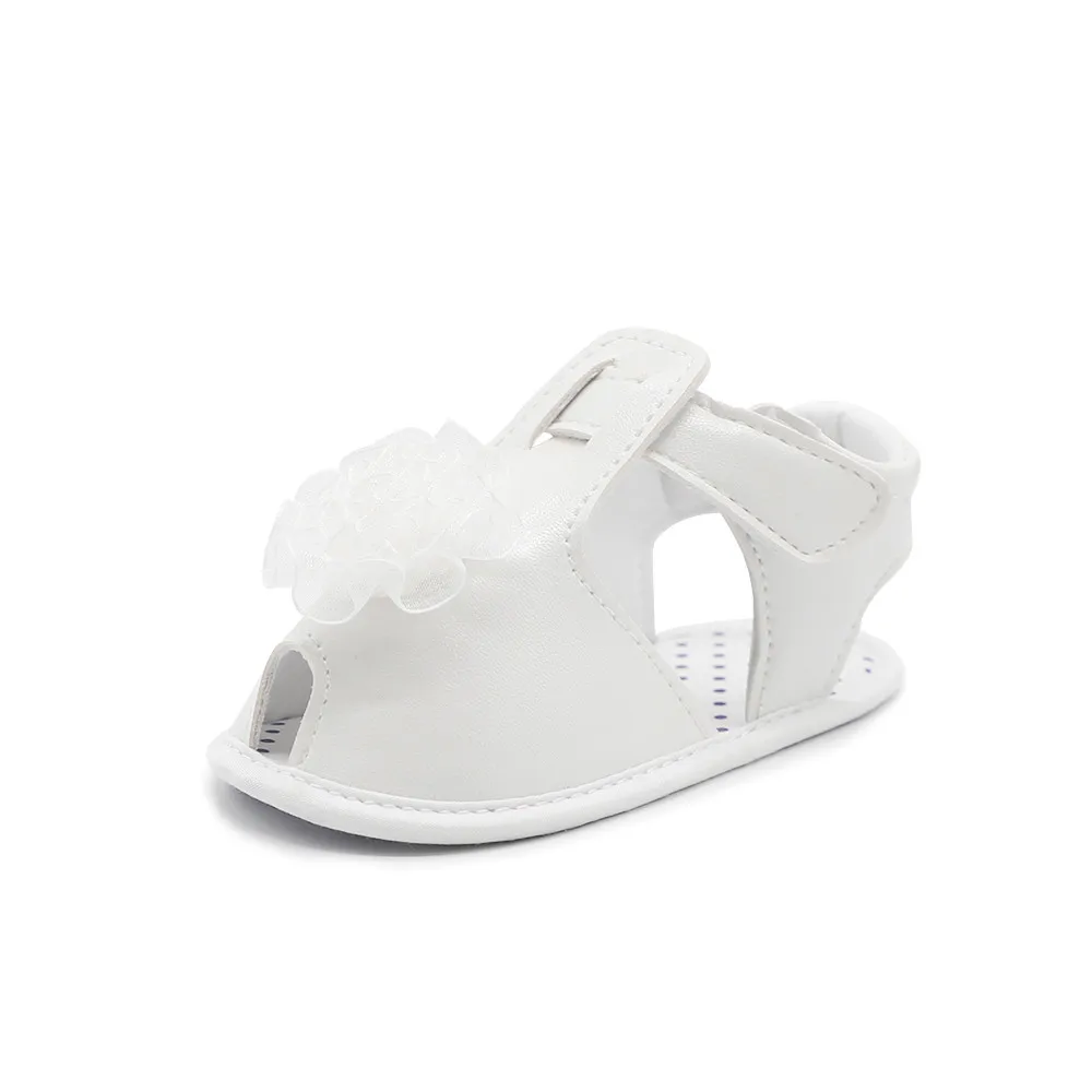 Brand New Infant Baby Girl Solid Lace Flowers Hollow Crib Shoes Soft Sole Anti-slip Fashion Casual Single Shoes Hot Sale