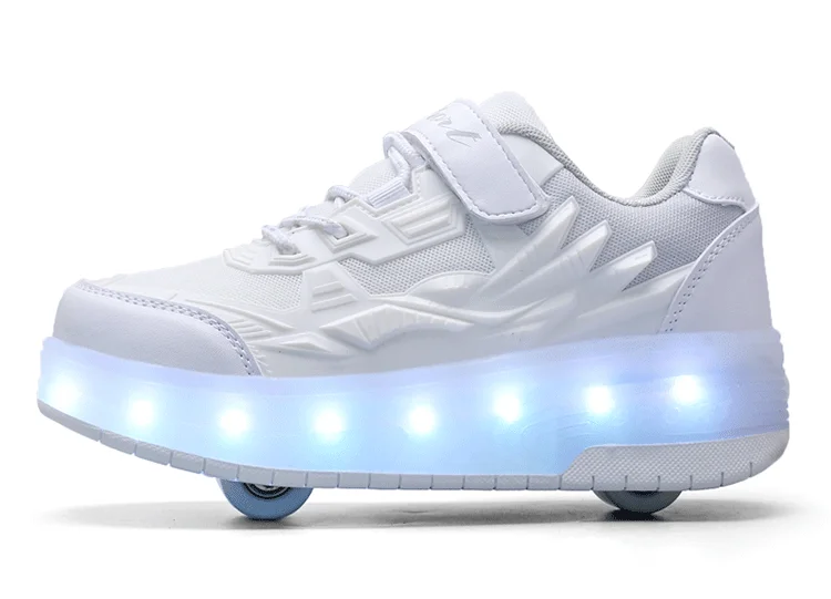 USB Charging Children Roller Skate Casual Shoes Boys Girl Automatic Jazzy LED Lighted Flashing Kids Glowing Sneakers with Wheels extra wide children's shoes