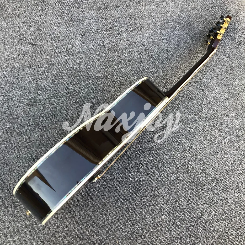 На заказ 39 дюймов ooo стиль Акустическая гитара, настоящий Абалон Ebony гриф Electirc Guitarra акустическая
