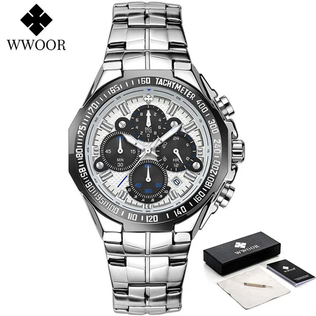 Men's Luxury Waterproof Chronograph Sports Watch - Fashionable Quartz Full Steel Design