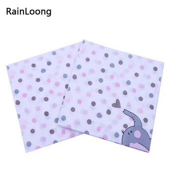 

[RainLoong] Print Hello Girl Elephant Paper Napkins With Dot For Birthday Party Decoration 33*33cm 5packs (20pcs/pack)