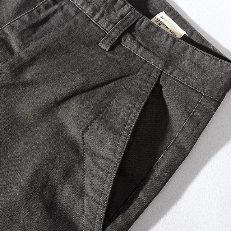 Men's Twill Stretch Woven Slim-Fit Straight Casual Pants