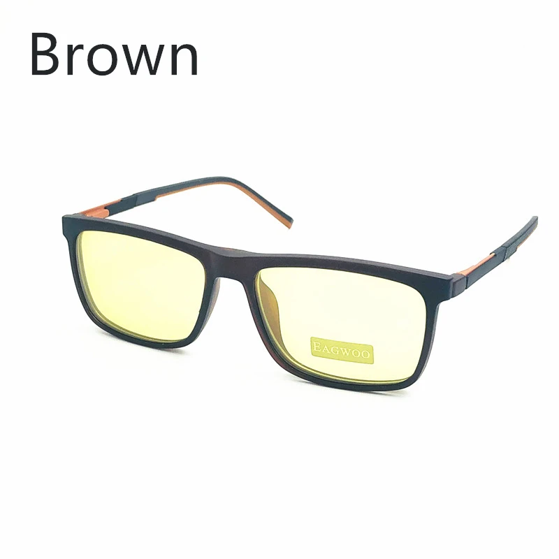 Magnet Eyeglasses Full Rim Optical Frame Polarized Night Driving Photochromic Blue Ray Block Clip Multi Use Glasses