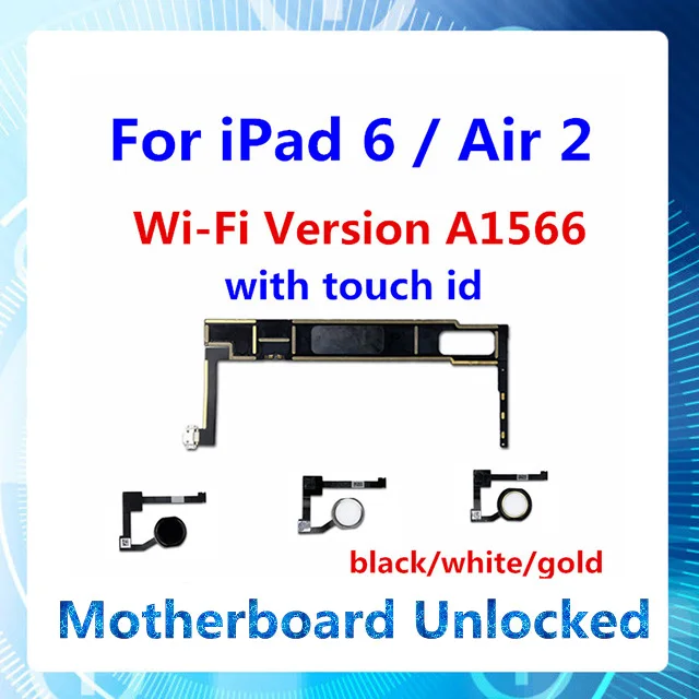Материнская плата для iPad 6 Wi-Fi версия A1566 карта с сенсорным id заводской