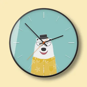 

Watch Wall Living Room round Cartoon Clock Pocket Watch Minimalist Modern Nordic Mute Electronic Quartz Clock