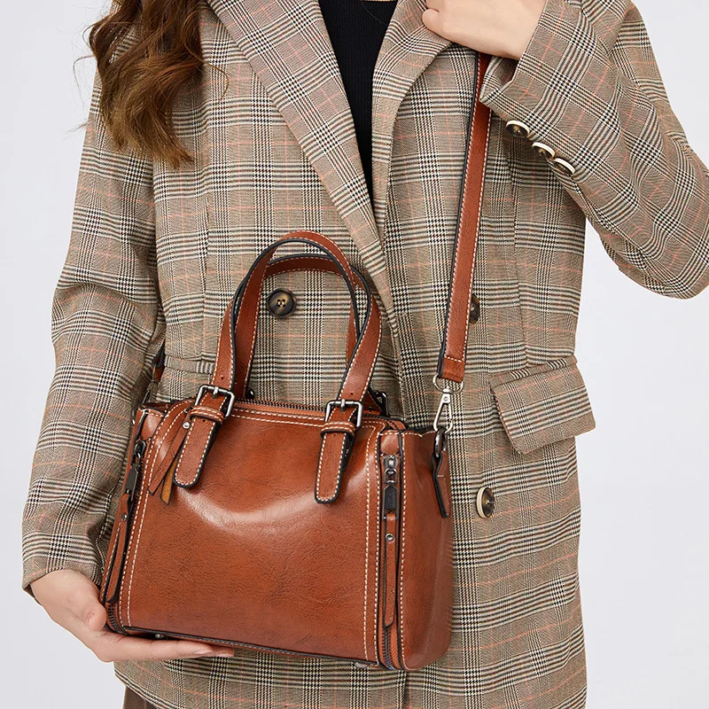 

Autumn And Winter Women's 2019 New Style Hong Kong Style Retro Bucket Square Sling Bag Korean-style Mini Hand Messenger Bag Oil