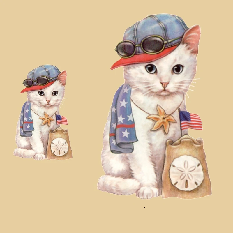 Нашивка из ПВХ с животными картина маслом кошки deal with it одежда термопечать