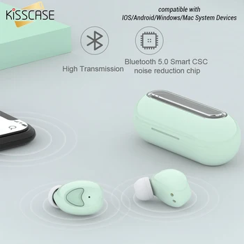 

KISSCASE Original TW10 Bluetooth 5.0 Wireless Earphone 3D Stereo Sports Earphones With Dual Microphone For Samsung S8 S9 Earbuds