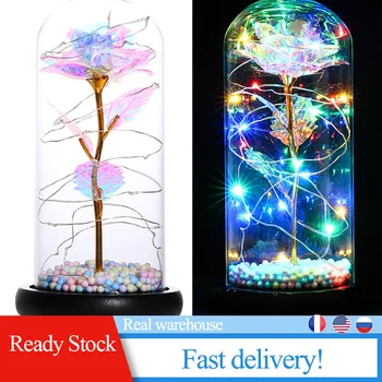 

Led Night Light Rose In Glass Wishing Bottle Night Lamp For Party Christmas Decorations For Home Valentine's Day Wedding Gift