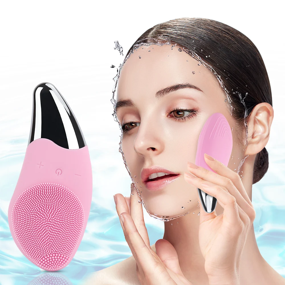 

Mini Electric Facial Cleansing Brush Silicone Sonic Face Cleaner Deep Pore Cleaning Skin Massager Face Cleansing Brush Device