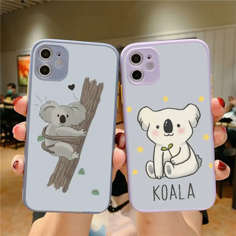 Yinuoda милый чехол для телефона koala bear iPhone X XR XS 7 8 Plus 11 12 pro MAX Прозрачный матовый