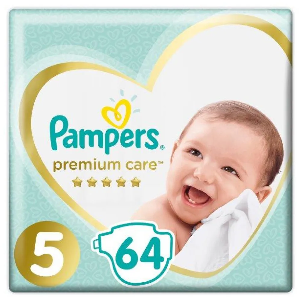 Подгузники Premium Care Pampers, размер 5,(11-16 кг), 64 шт