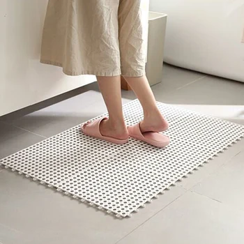 

Hot Sale PVC Bath Mat Bathroom Safety Non-slip Stitching Kitchen Bathroom Mats Shower Floor Cushion Rug Bath Mat Fashion