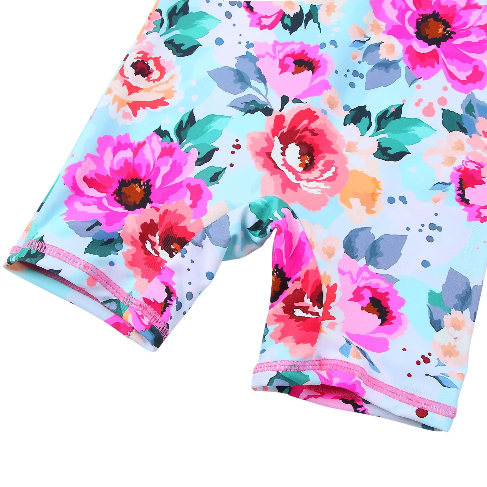 One Piece Swimsuit Children Swimsuit Toddler Girls Swimsuit Floral Print Swimwear One Piece Long Sleeve Bathing Suit with Pants Children Beachwear