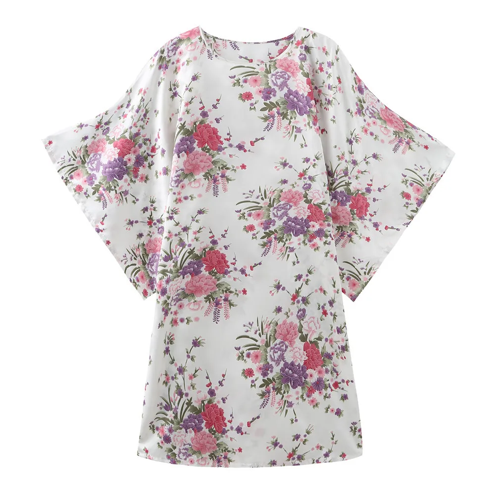 Женская Ночная сорочка с цветочным принтом, ночная рубашка, одежда для сна, короткий рукав, новинка, сексуальная ночная рубашка, свободный размер, 3xl-6xl, неглиже, повседневные пижамы