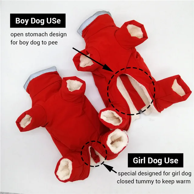 Winter Overalls for Dogs Warm Waterproof Pet Jumpsuit Trouser 2