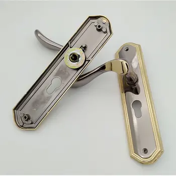 

Simple Alloy Door Handle Lock Cylinder Front Back Lever Latch Home Security with Keys Dual Latch Room Door Panel Security Lock