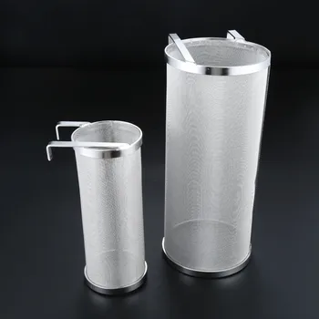 

1Pc 10x25.5/15x35cm Reusable 300 Micron Stainless Steel Homebrew Mesh Beer Hop Filter Strainer Dry Hopper with Hook Beer Brewing