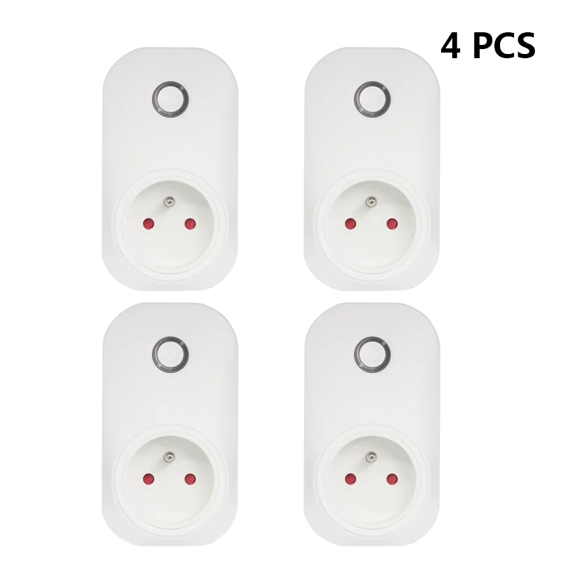4 PCS Wifi умная розетка питания 16А FR стандартная вилка Интеллектуальный таймер розетка электрическая Tuya умная Беспроводная розетка дистанционного управления - Тип: 4 PCS