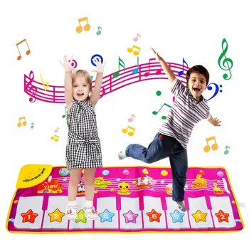 

Funny Piano Keyboard Play Mat 9-Key Musical Dancing Sound Touch Mats Kids Early Education Playmat Toys for Toddler Infants Gifts